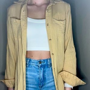 Tan/Yellow Button Up Shirt